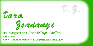 dora zsadanyi business card